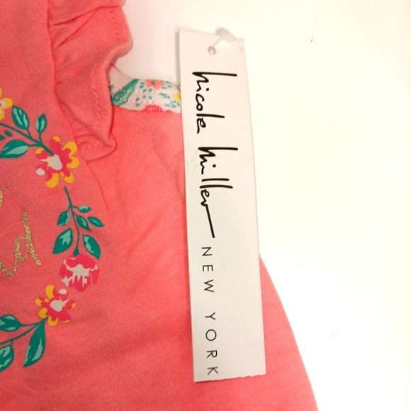 Nicole Miller New York Peach Spring Floral Onesie 0/3 Months NWT! - Picture 2 of 9